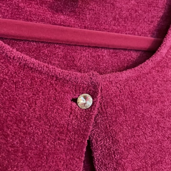 Caché Vintage Raspberry Silk Blend Shrug - Picture 4 of 6